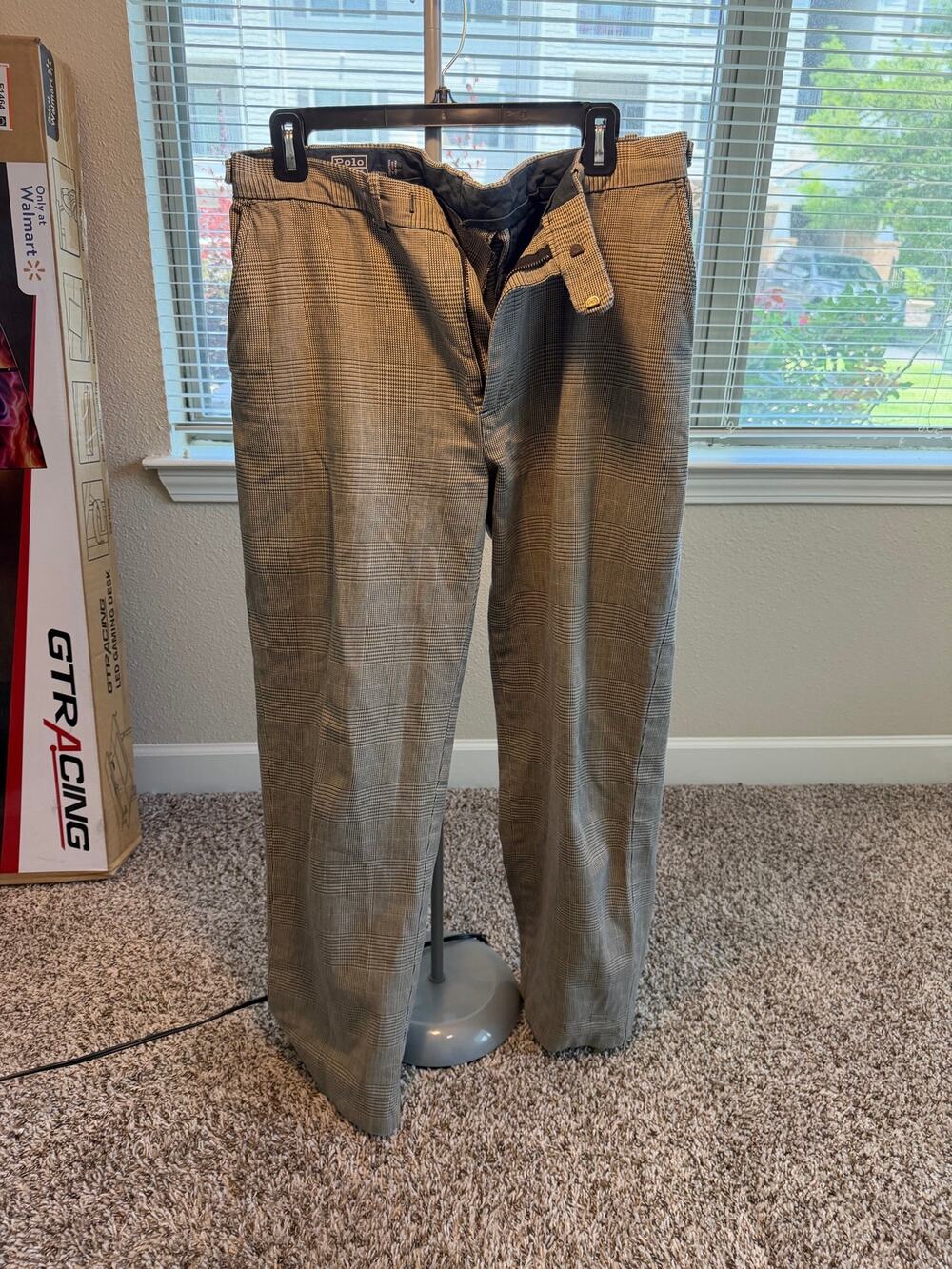 Vintage Polo Ralph Lauren Pant Trousers Mens 34x33 Plaid Preppy, Cotton